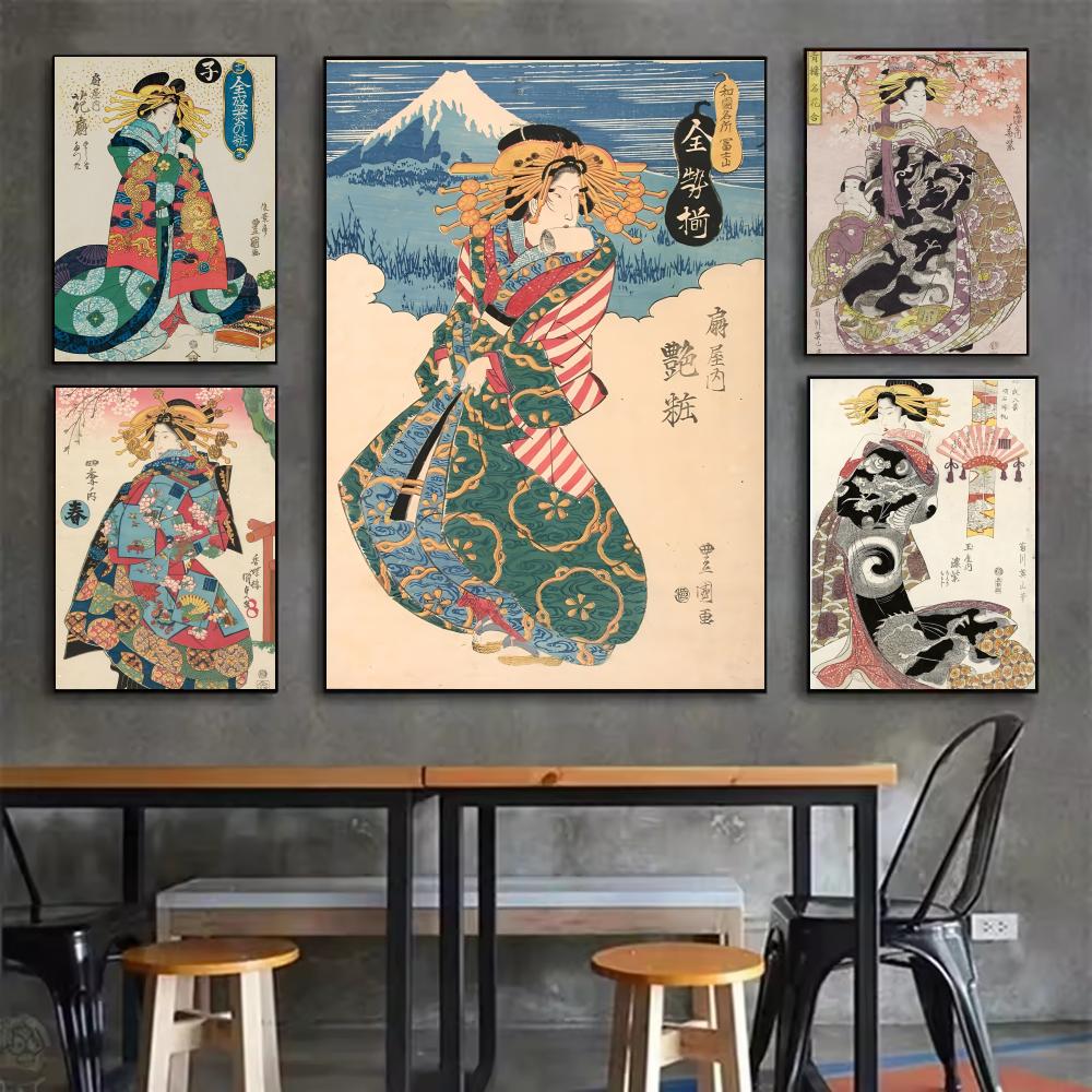 Interior Design Minimalist - Retro Japon geyşa Posteri Minimalist Kolay