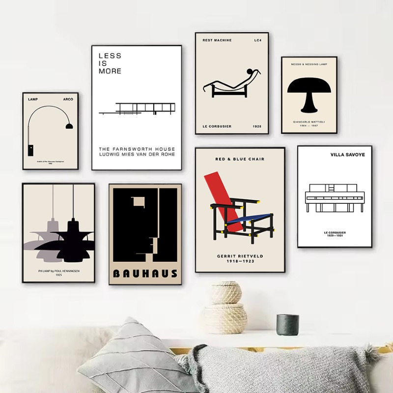 Interior Design Home Decor - Klasik Farnsworth Evi Bauhaus Tasarım Soyut