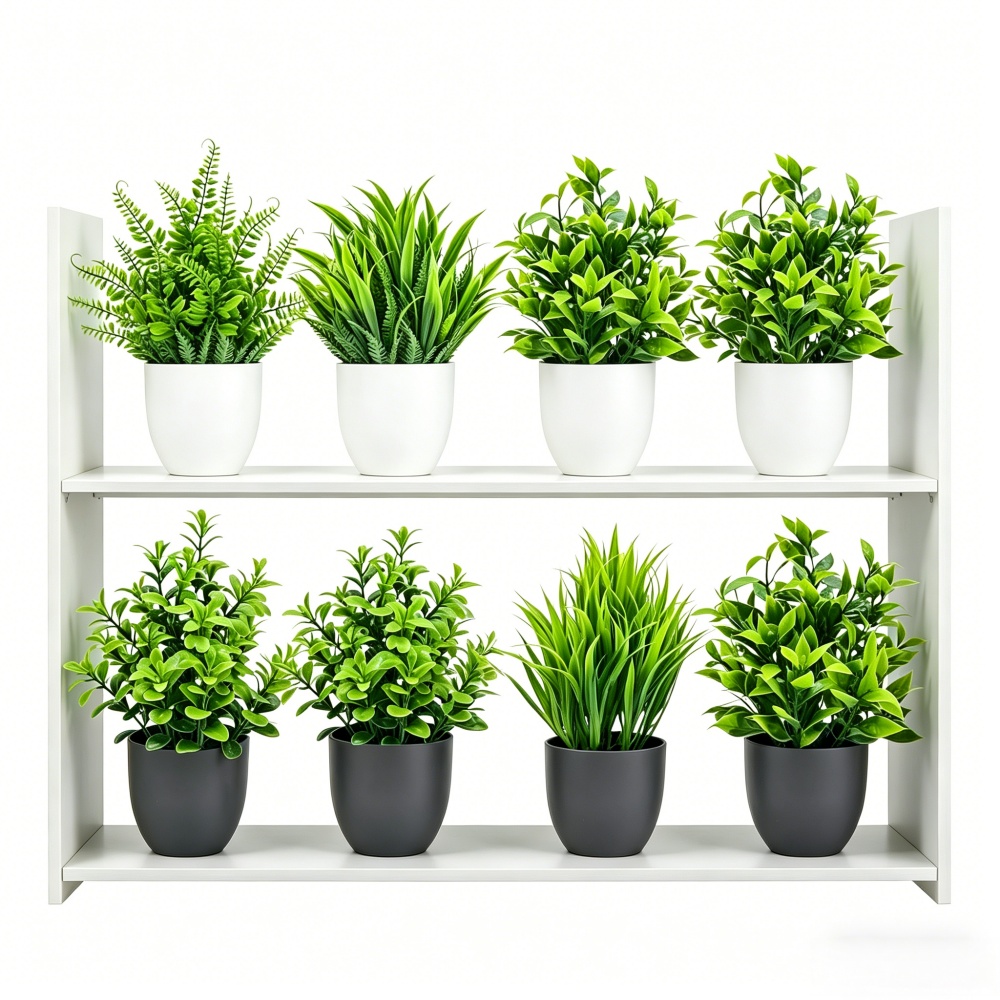 Interior Design Office - 4 adet/takım Mini Yapay Bitkiler Saksı