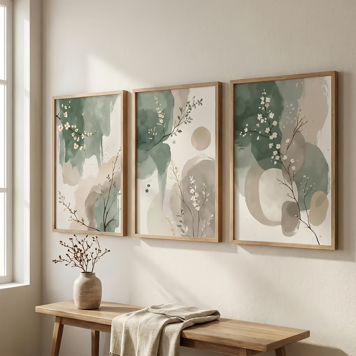 3 adet Japon Tarzı Bitki Tuval - Interior Design Office incelemesi ve fiyatı