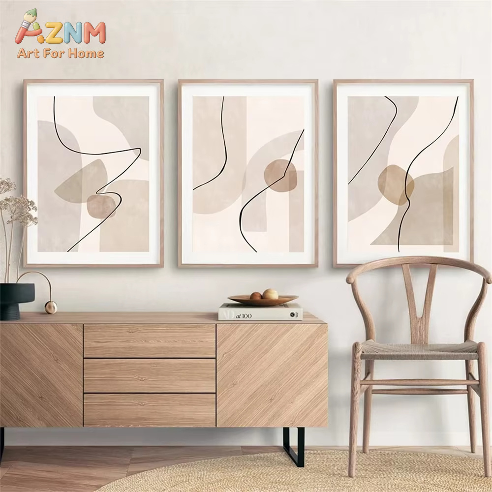 Soyut Bej Geometri Çizgi Duvar - Interior Design Home Decor incelemesi ve fiyatı
