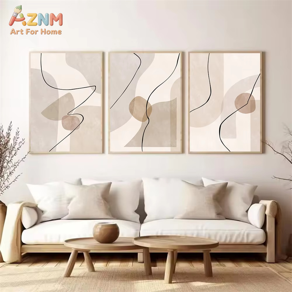 Soyut Bej Geometri Çizgi Duvar - Interior Design Home Decor incelemesi ve fiyatı