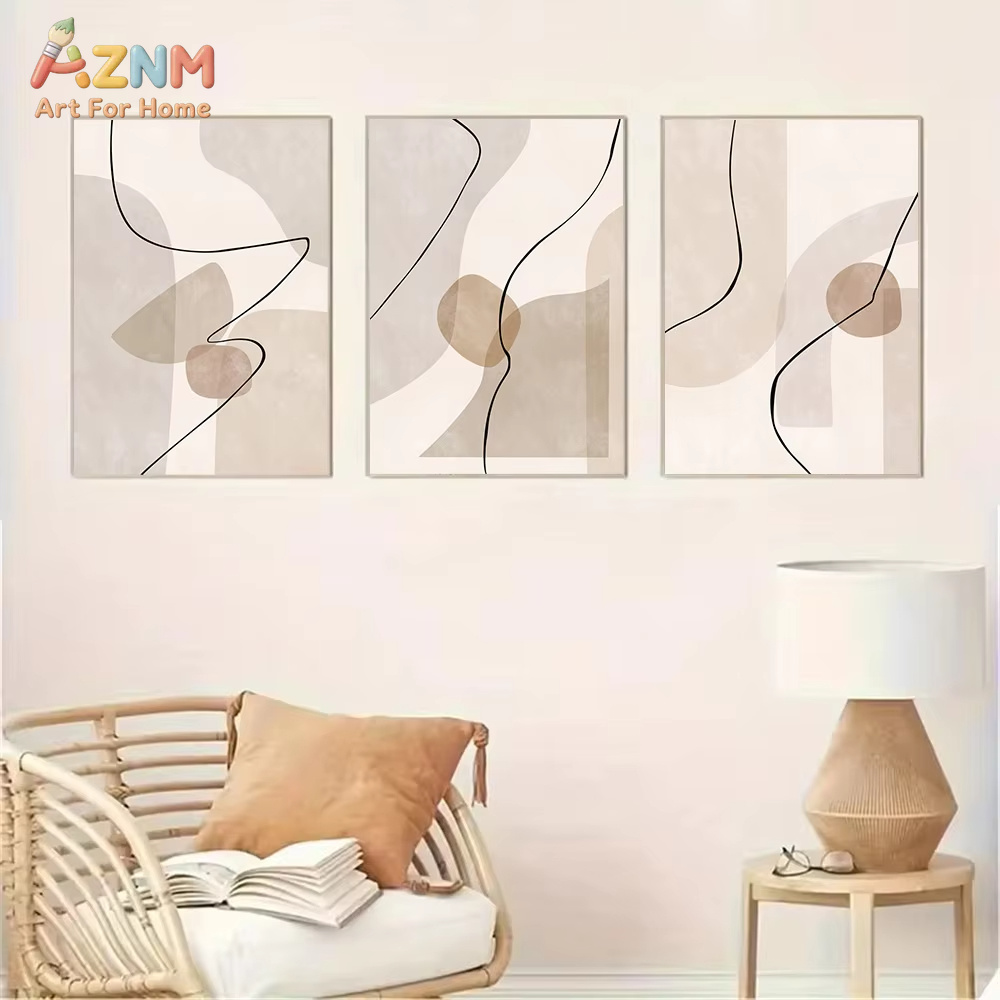 Soyut Bej Geometri Çizgi Duvar - Interior Design Home Decor incelemesi ve fiyatı