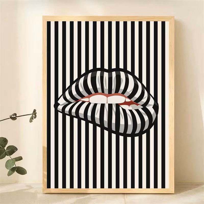 Basit ve Soyut Çizgili Dudak Ş - Interior Design Home Decor incelemesi ve fiyatı